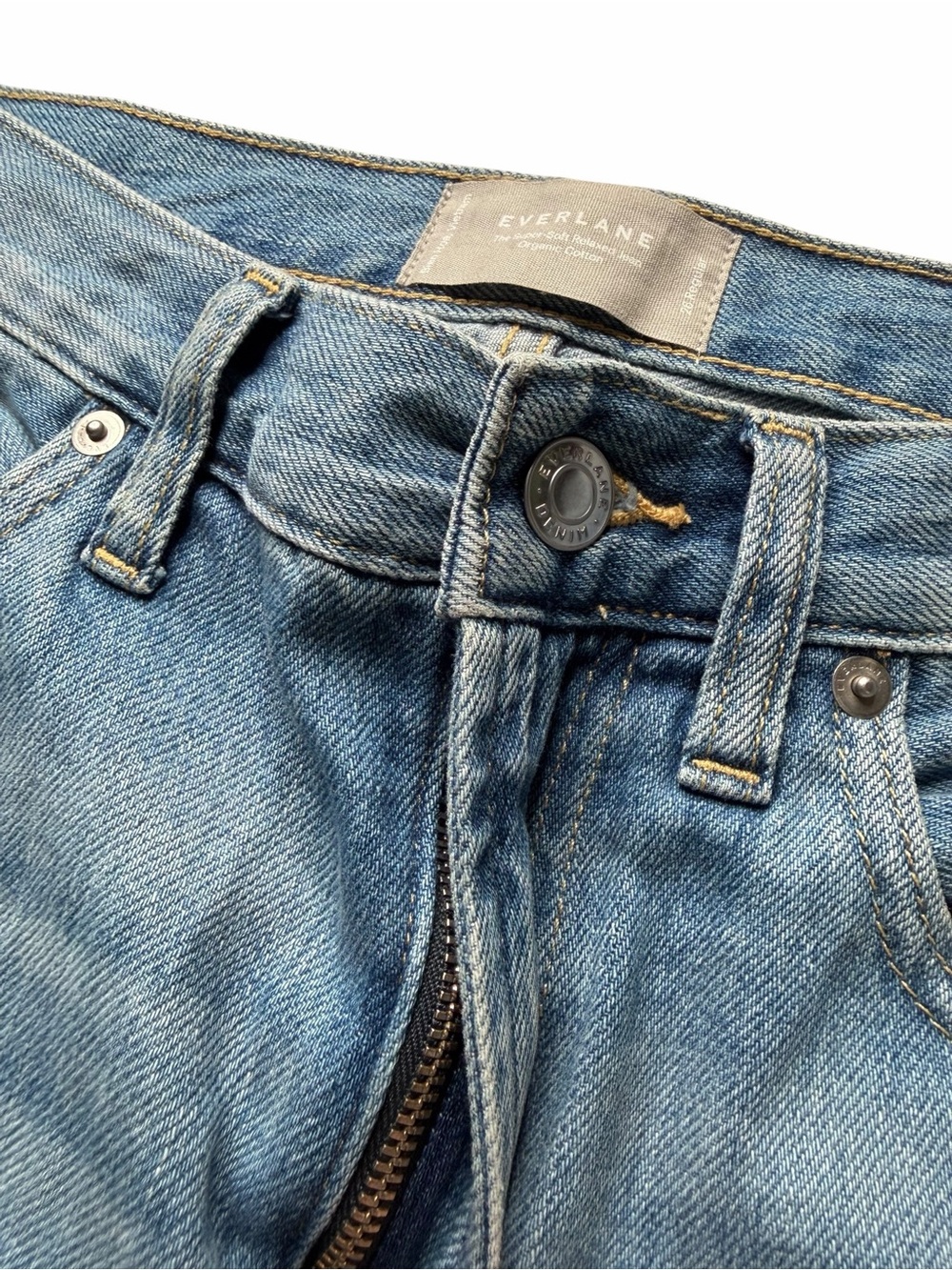 EVERLANE Light Blue Straight Leg Jeans Women's Size 26 Regular Organic Cotton - Picture 4 of 8